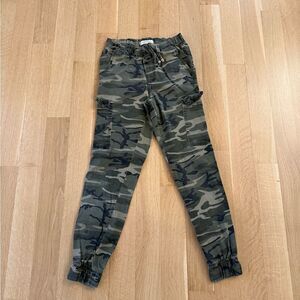 Vibrant Green and Brown Camouflage Sweatpants